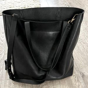 Madewell black transport tote bag